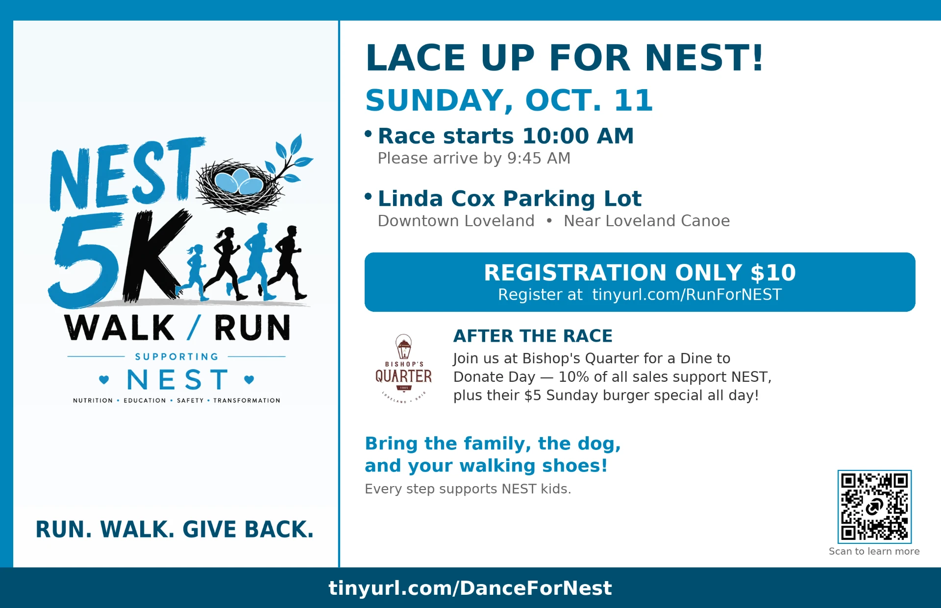 5K Run/Walk for NEST poster
